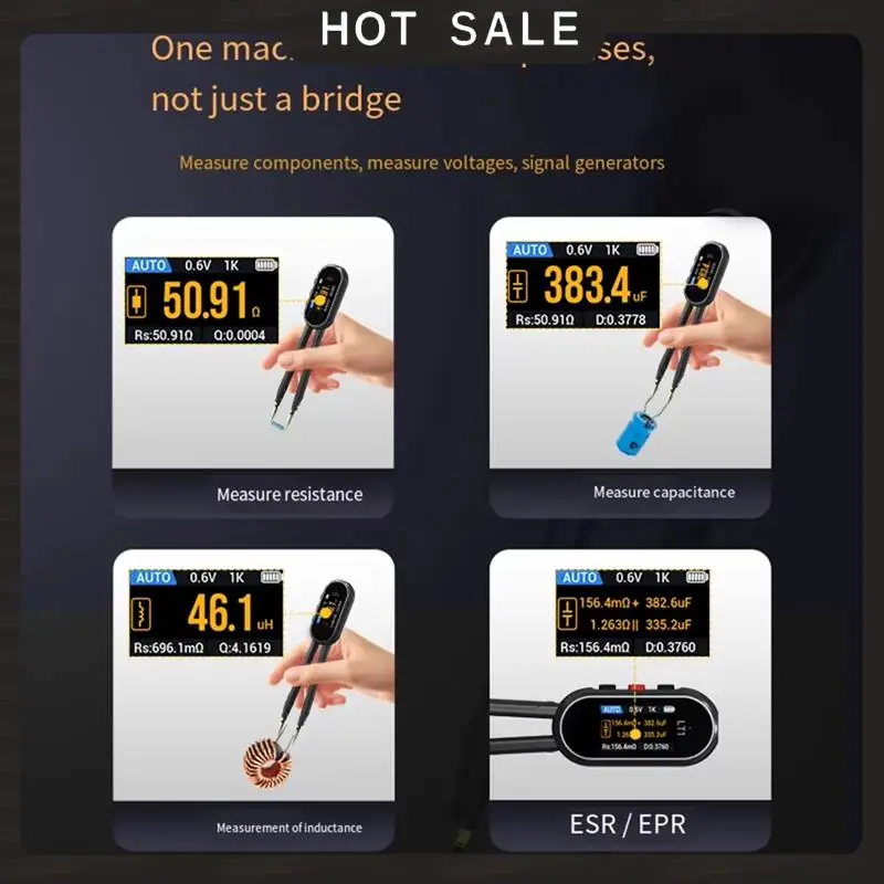 เครื่องทดสอบ LCR แบบดิจิตอล LT1 Mini Smart Tweezer สำหรับการทดสอบความต้านทาน ความจุ ความเหนี่ยวนำ ความต่อเนื่อง ไดโอด และการทดสอบ ERP ESR พร้อมบริการจัดส่งภายใน 24 ชั่วโมง