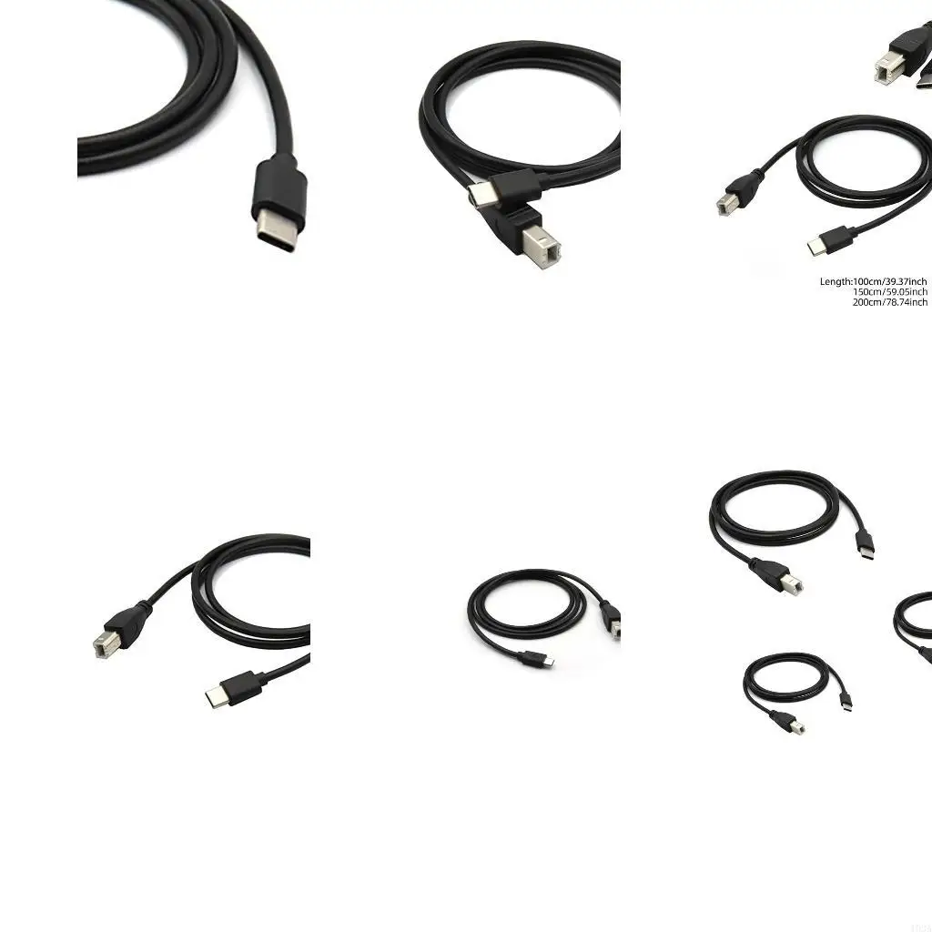 193A Durable Type C to USB B Printer Cable OTG Piano Connection Cord Devices to Printers, Scanners, 100cm/150cm/200cm - zdjęcie 1