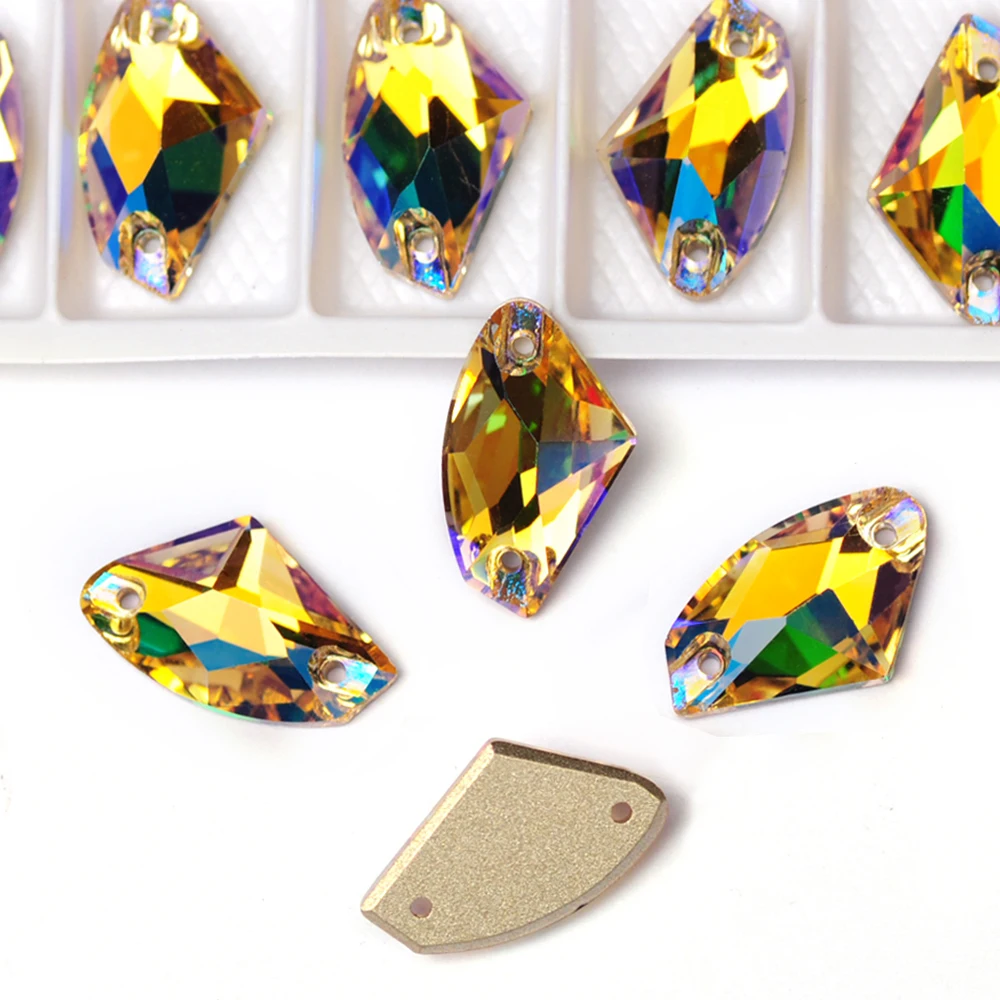 Pubrilex Abgeschrägte Strass-Mischformen zum Aufnähen für Kleider, Skateranzüge, Gymnastikbekleidung und Accessoires – New Paradise Shine – Detail 4