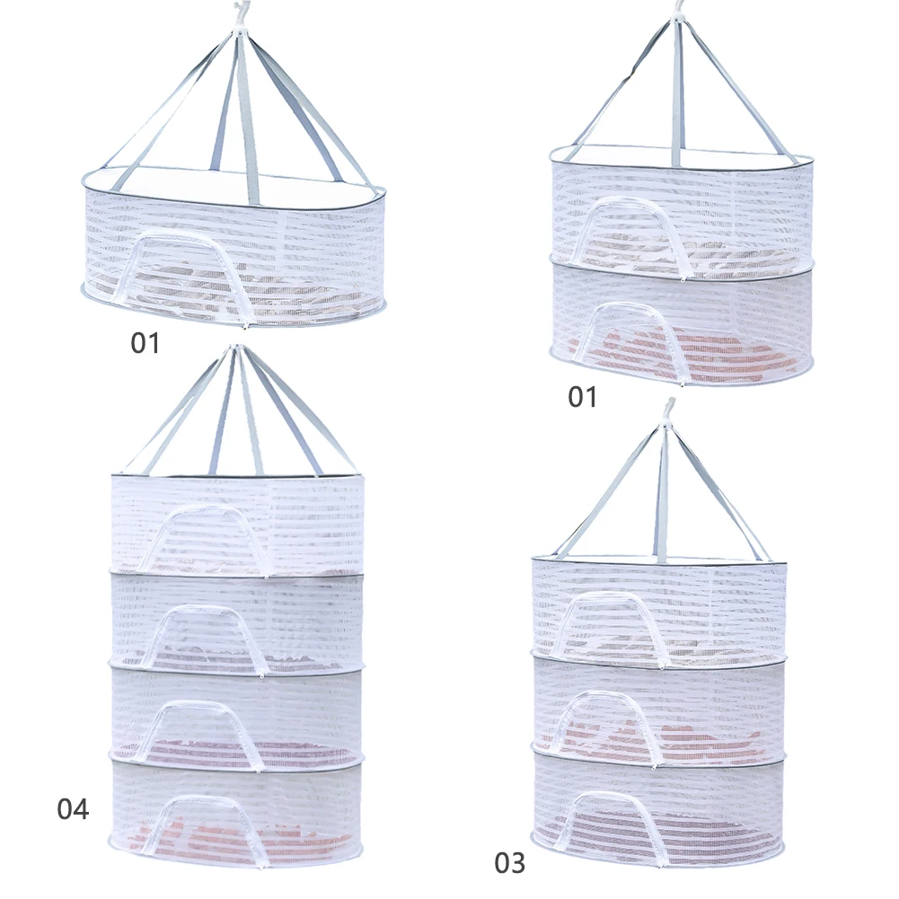 4 Layer Fish Hanging Basket Removable Fine-Grained Grid for Flowers Buds Plants Organizer Drying for Fish/Vegetables/Fruit/