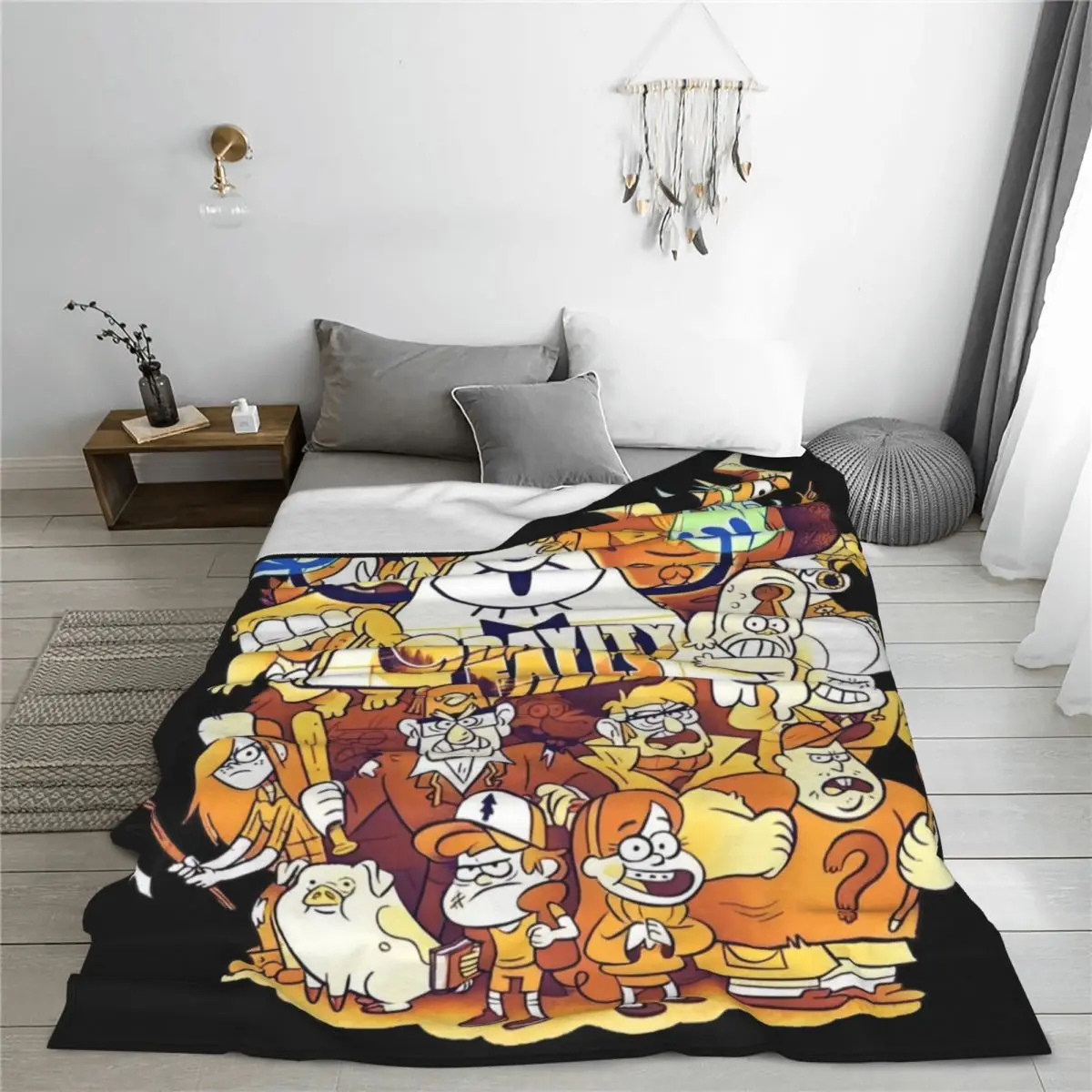 Gravity Falls Bill Cipher Knitted Blankets Flannel Throw Blanket Bed Sofa Personalised Soft Warm Bedspread Cartoon