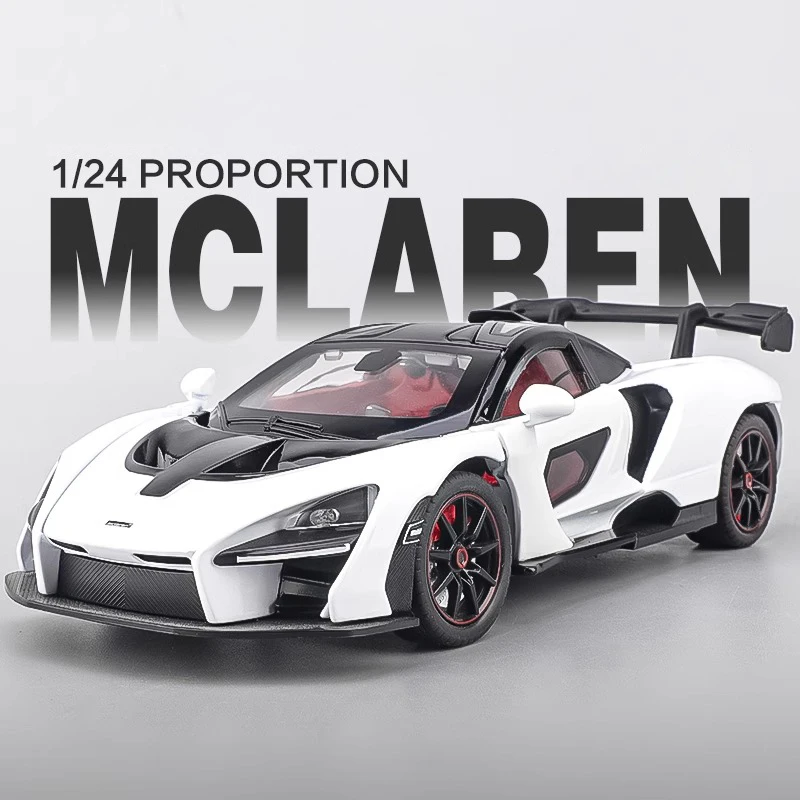 1:24 Mclaren Senna SuperกีฬาMini GTโลหะผสมDiecastรุ่นรถจําลองSound & Lightของขวัญวันเกิดกล่องสําหรับแฟน