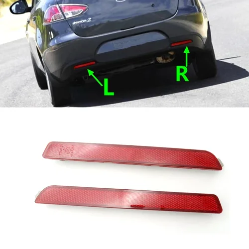 Accesorios DE coche, lámpara reflectora DE luz DE parachoques trasero para Mazda 2 DE 2008 2009 2010 2011 2012 Sedan