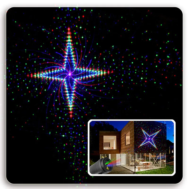 20 أنماط أضواء إسقاط الفناء RGB أضواء عيد الميلاد مصباح داخلي مع جهاز التحكم عن بعد لديكور المناظر الطبيعية لحديقة الحفلات