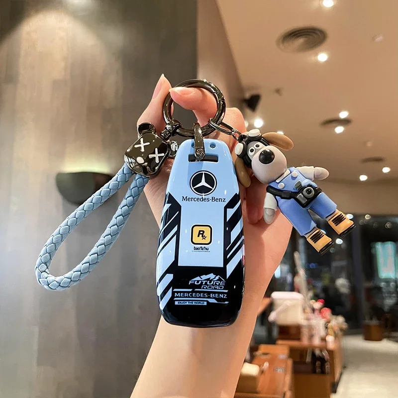 TPU Car Key Case Cover Shell Fob For Mercedes Benz A C E S G Class GLC CLE CLA W177 W205 W213 W222 X167 AMG Keychain Accessories