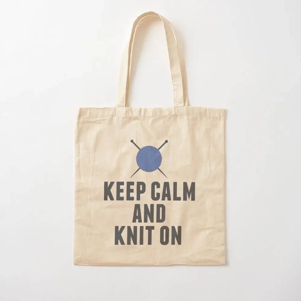 

Keep Calm and Knit On Cute Knitting Tote Bag Candy bags Eco bag reusable shopping bags custom canvas bag