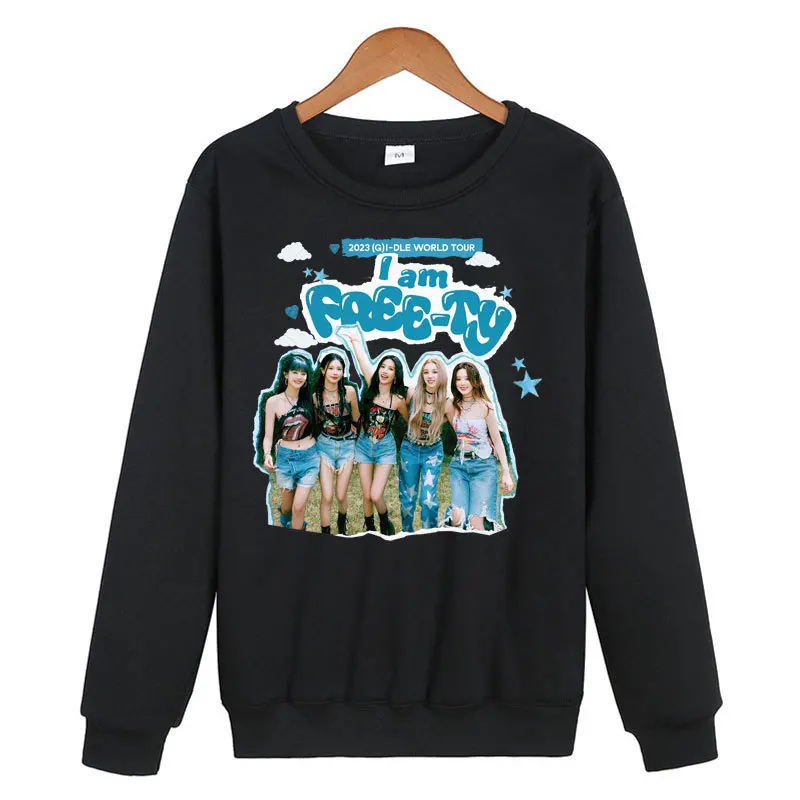 

GIDLE Sweatshirt Kpop (G)I-DLE World Tour I Am FREE-TY Clothes Fashion Y2k MIYEON Minnie SHUHUA Soyeon YUQI Graphic Pullovers