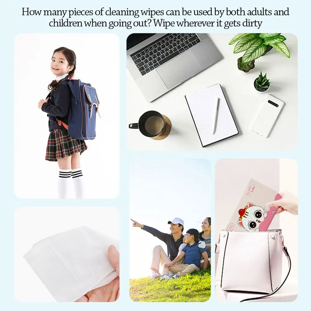 50 pz carino disinfezione salviette umidificate per bambini tessuto Non tessuto portatile carta umida pulizia delle mani sacchetto per salviette umidificate casa