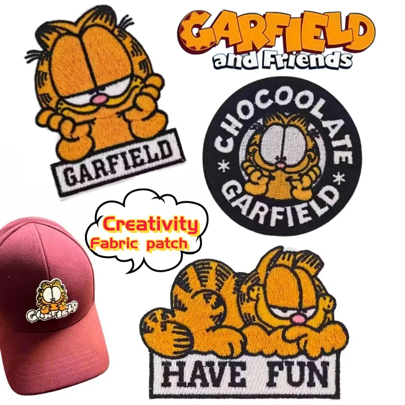 Parche de tela autoadhesivo con diseño de dibujos animados de Garfield, Odie, Pooky, Jon, Abackel y Liz, para ropa, bolsos, decoración y reparación de agujeros