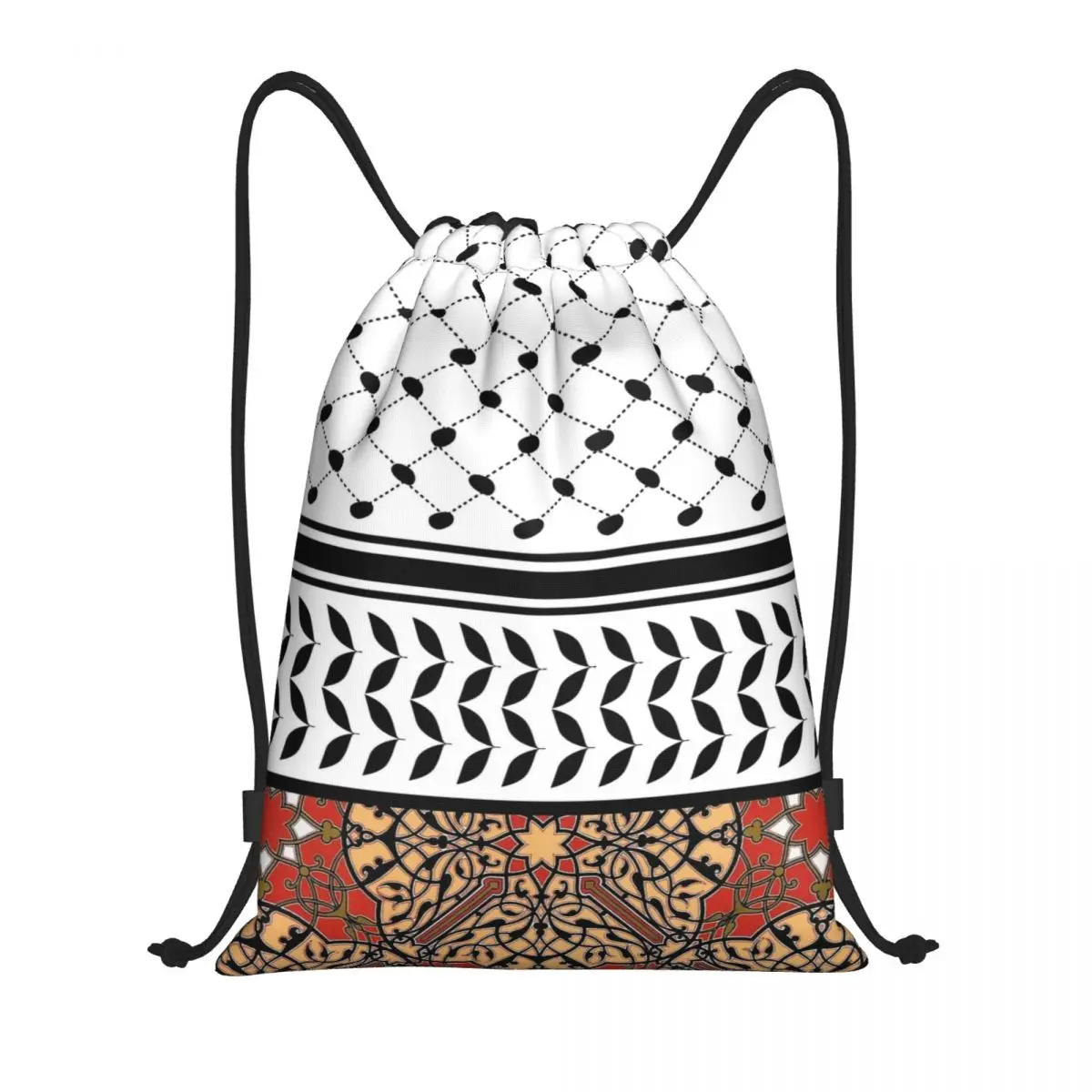 Palestine Palestinian Keffiyeh Drawstring Backpack Sports Gym Sackpack String Bag for Exercise