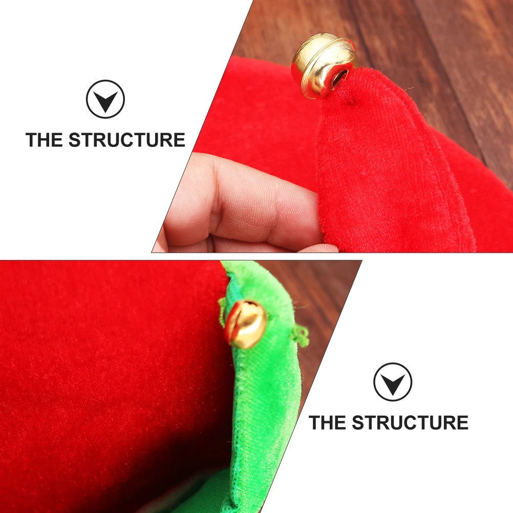 

3Pcs Christmas Hats Soft Red Costume Props Xmas Festival Candy Decoration Party Christmas Hat Costume Prop