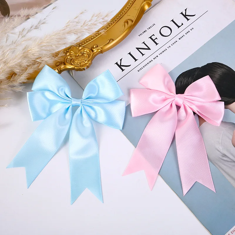 4 Stück/Set Große Satinband-Schleife aus Polyester, Mehrschichtige Seidenschleife für DIY-Nähprojekte, Hochzeitsdekoration, Haarspangen und Kleidungszubehör – Detail 7