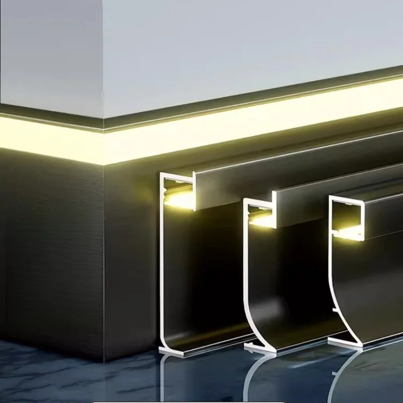 

Embedded Wall Led Skirting Line Aluminum Profile Channel Backlight Baseboard Corner Waist Bedroom Home Decor Bar Strip Light