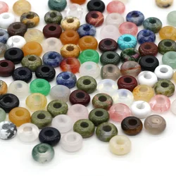 20pcs/lot Fashion Abacus Shape Natural Stone Beads Big Hole Loose Beads for Making  Jewelry Necklace Size 5x10mm Hole 4mm