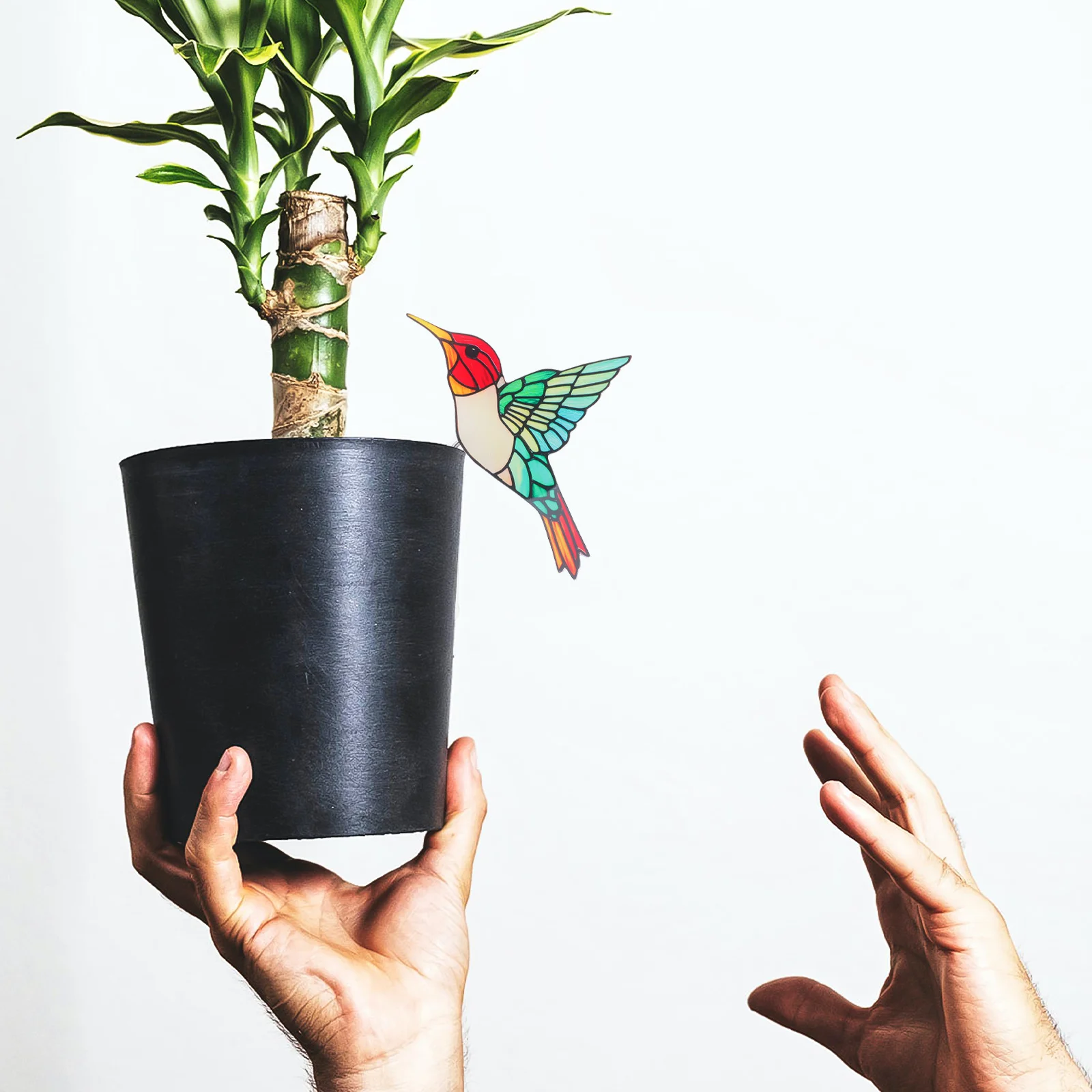 Colibri Acchiappasole Ornamenti Vaso di fiori Decorazione Ciondolo per simpatici piccoli animali Piante Decorazioni per uccelli da giardino