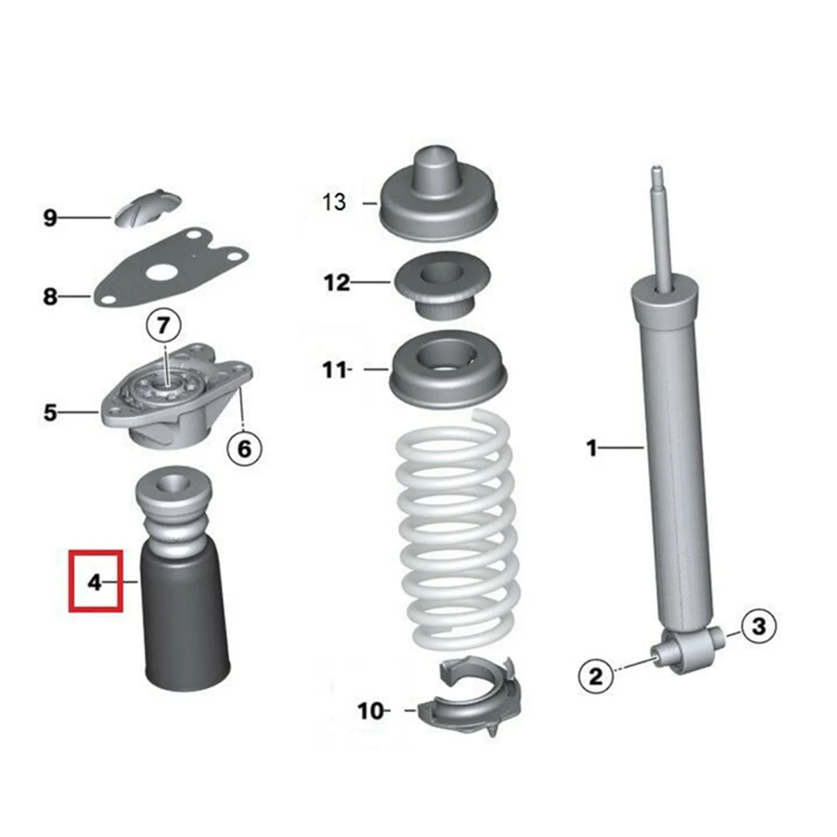 Сильфоны амортизатора автомобиля для BMW 1, 2, 3, 4, F20 F21 F22 F23 F31 F34 F36 33536855439   Задний амортизатор дополнительно