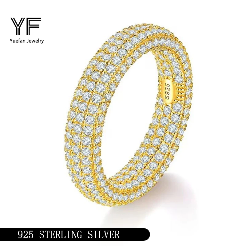 

S925 Silver Moissanite HipHop Ring 3.35CT D VVS1 Certified Hip Hop Style Jewelry Personalized rings Light luxury Gift