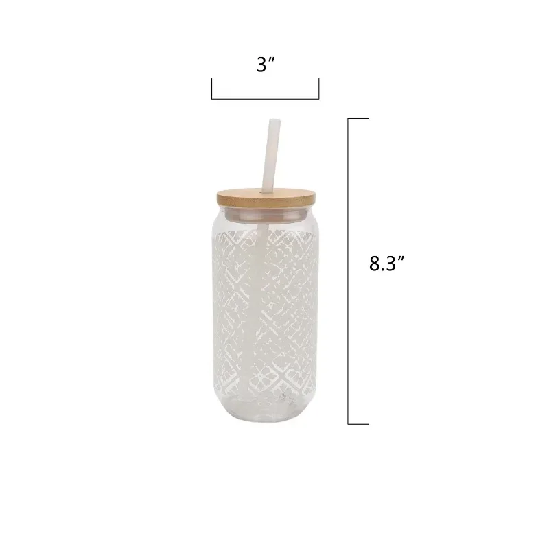 by Becky G. & Alejandra 20-Ounce Acrylic Can Shape Tumbler, White Tile Pattern image 5
