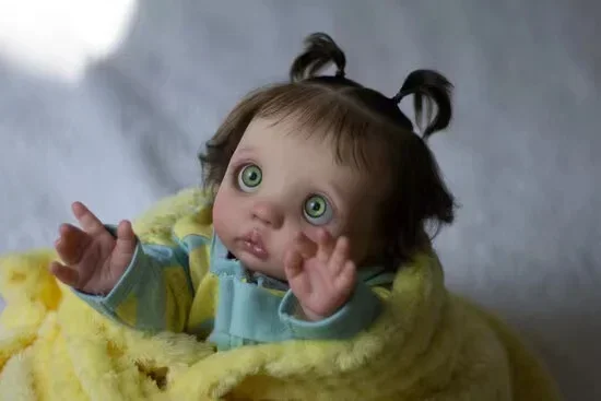 

DLS Customized Limited Supply 16''Reborn Baby Peeka Hand-Rooted Hair Already Finished Doll by Artist Lulun Christmas Gift