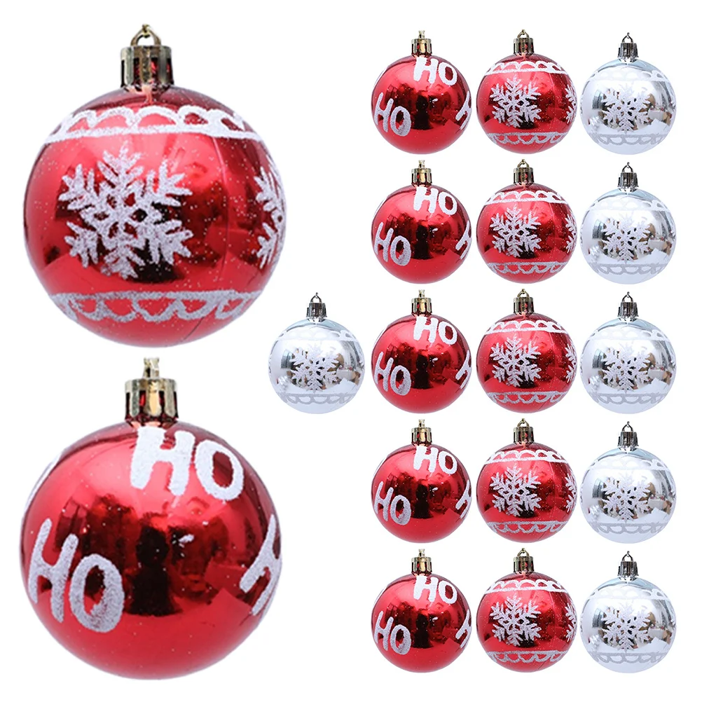 

18Pcs Christmas Balls Ornaments Shatterproof Tree Decorations Glittery Snowflake Baubles Holiday Party Xmas Hanging Set
