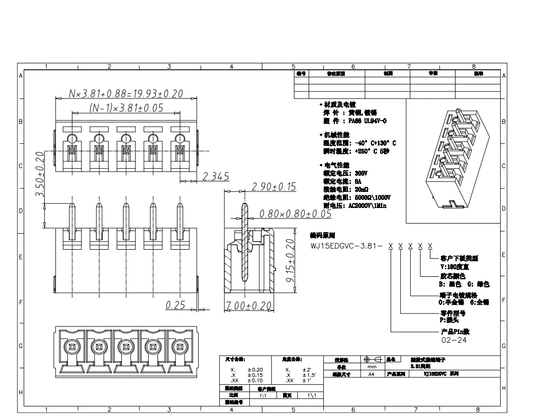 5 Paar 15EDG KF2EDG 3,5 mm 3,81 mm 3,96 mm 5,08 mm PCB-Schraubklemmenblock 2-14Pin Stecker Buchse Pin Header Wire Connector – Detail 5