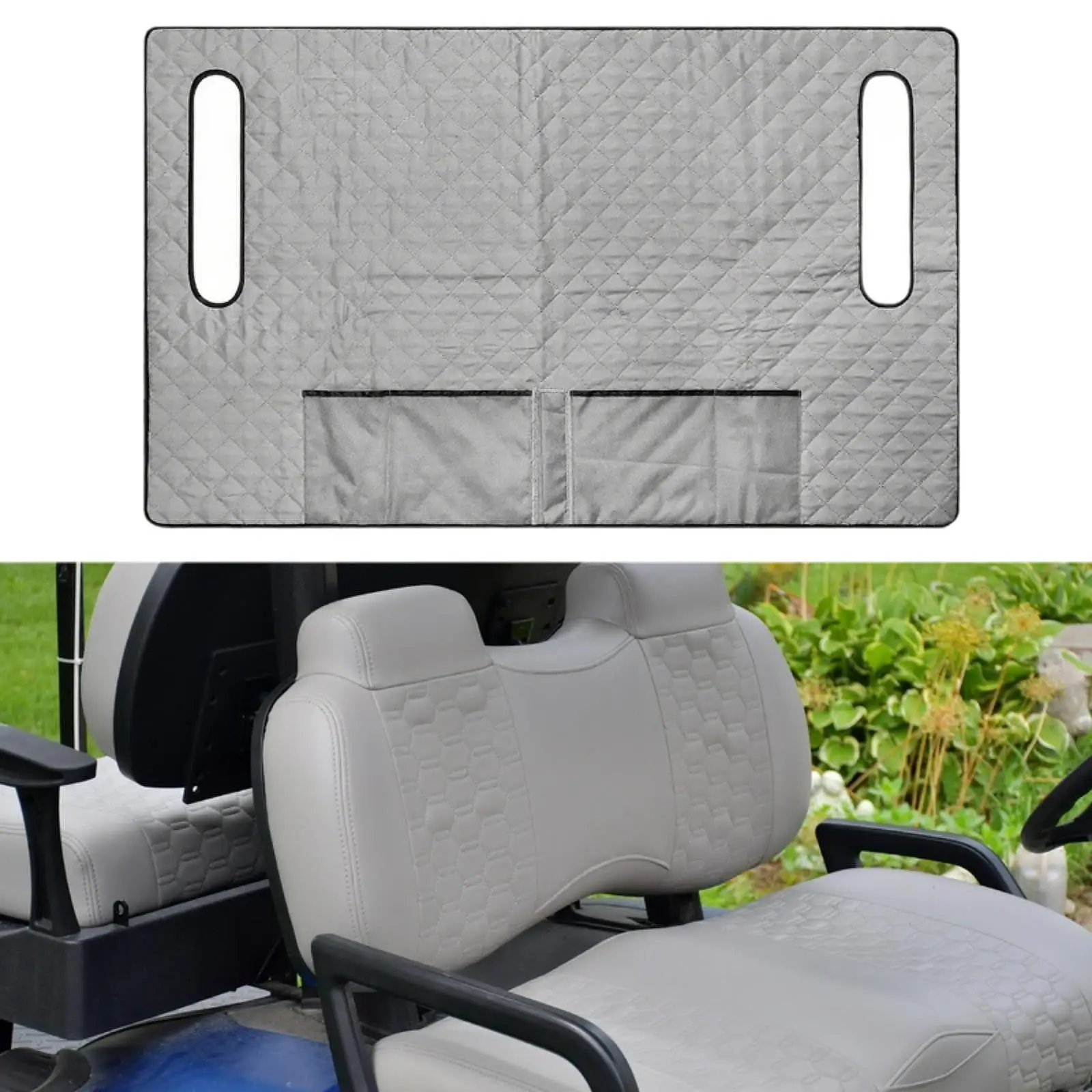 Golf Cart Seat Cover with Organizer Pockets Comfortable Durable Blanket for Most 2 Seater Club Cars for Winter Travel