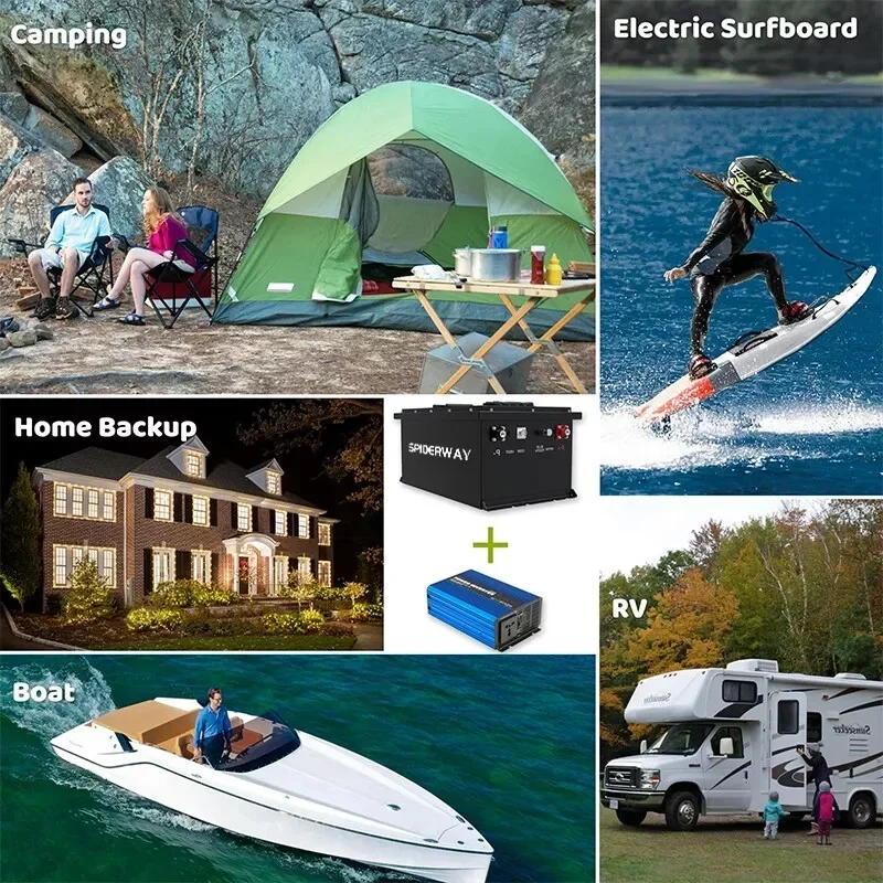 แบตเตอรี่ลิเธียม LiFePO4 24V(25.6V) 105Ah พร้อมเครื่องชาร์จ สำหรับเครื่องขัดพื้นในเรือและรถบ้าน, แบตเตอรี่ลิเธียมแบบไม่ต้องบำรุงรักษา 3500+ รอบการใช้งาน