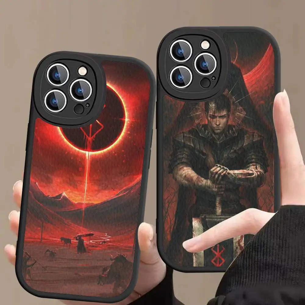 

Classic Fantasy Anime B-Berserk Leather Phone Case For IPhone 16 15 14 13 12 11 Pro Max Plus Shockproof Cover