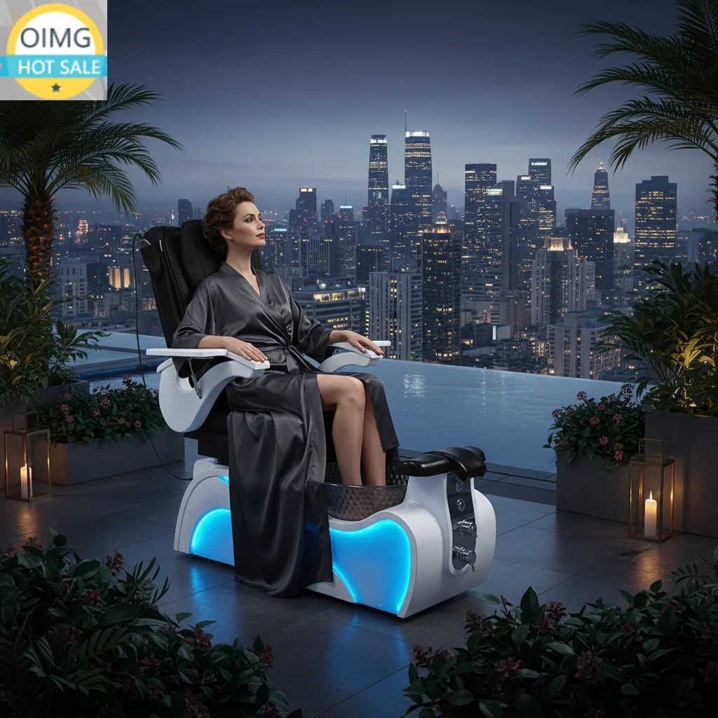 Electric Masaje Pedicure Chair for Nail Salon with Plumbing Modern Professional Luxury Throne Foot Spa Massage Manicure