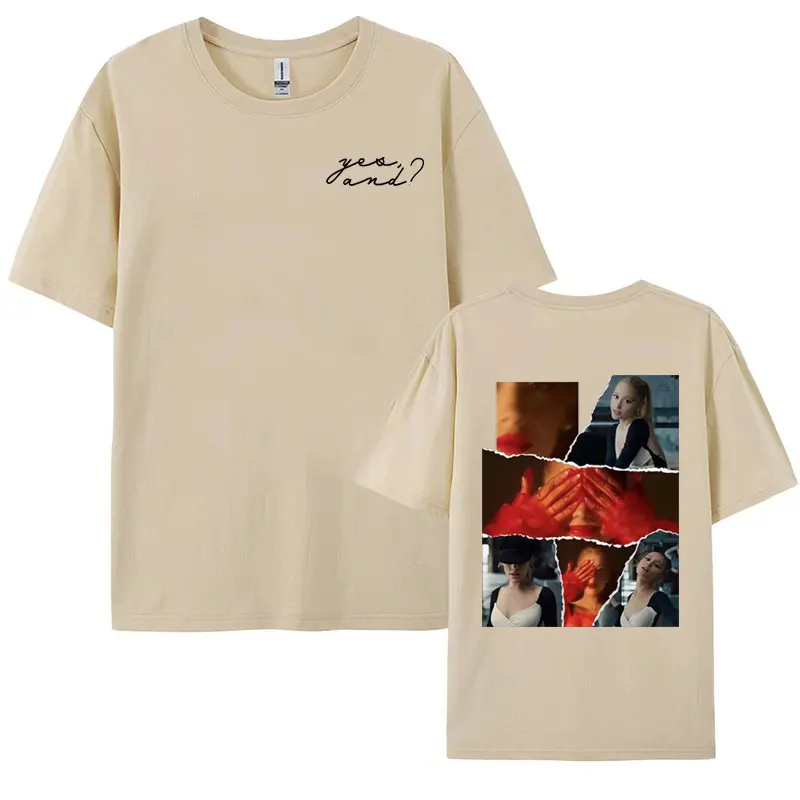 2024 Ariana Music Album Yes, and Cover T Shirt Men Women\'s Clothing Fashion Retro Tee Shirt Hip Hop Oversized T-shirt Streetwear