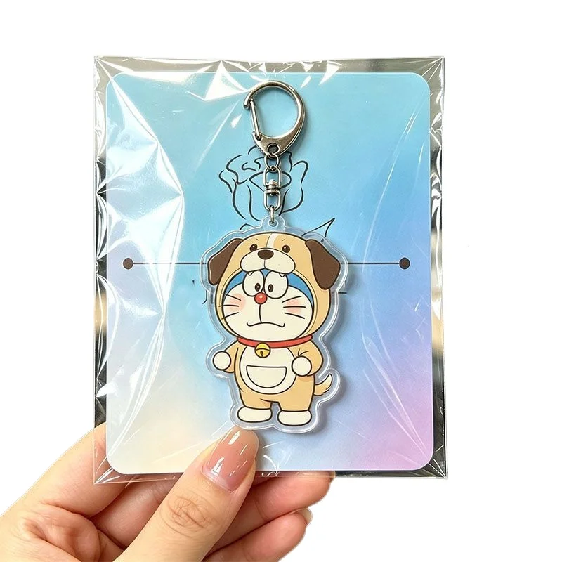 Cute Doraemon Dog‑shaped Keychain Lovely Pendant Daily Portable Bag Decor Gift