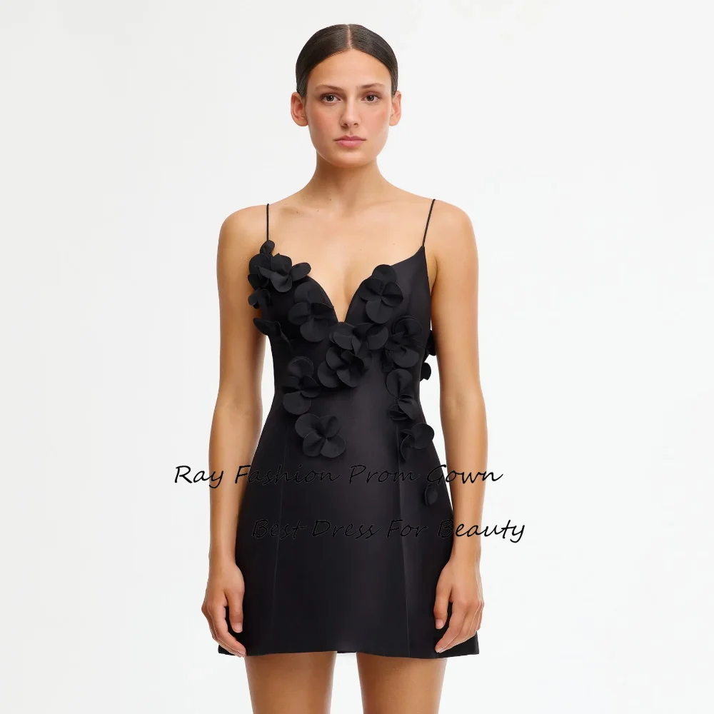 

Ray Fashion Short A line Evening Dress Sweetheart Sleeveless With Spaghetti Straps For Formal Occasion Party Gown فساتين سهرة