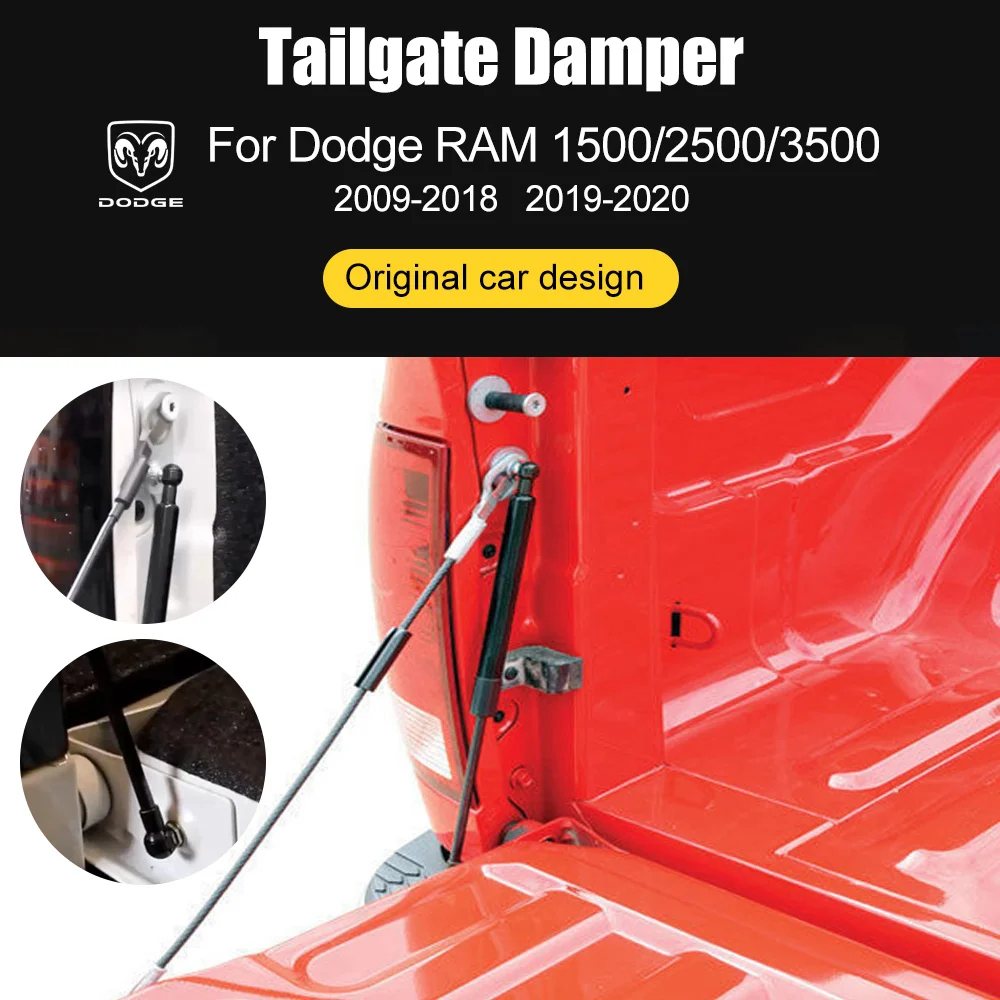 

Truck Tailgate Slowly Lowering Support Struts Rod For Dodge RAM1500 2500 3500 2009-2020 Spring Steel Rear Gate Tailgate Damper