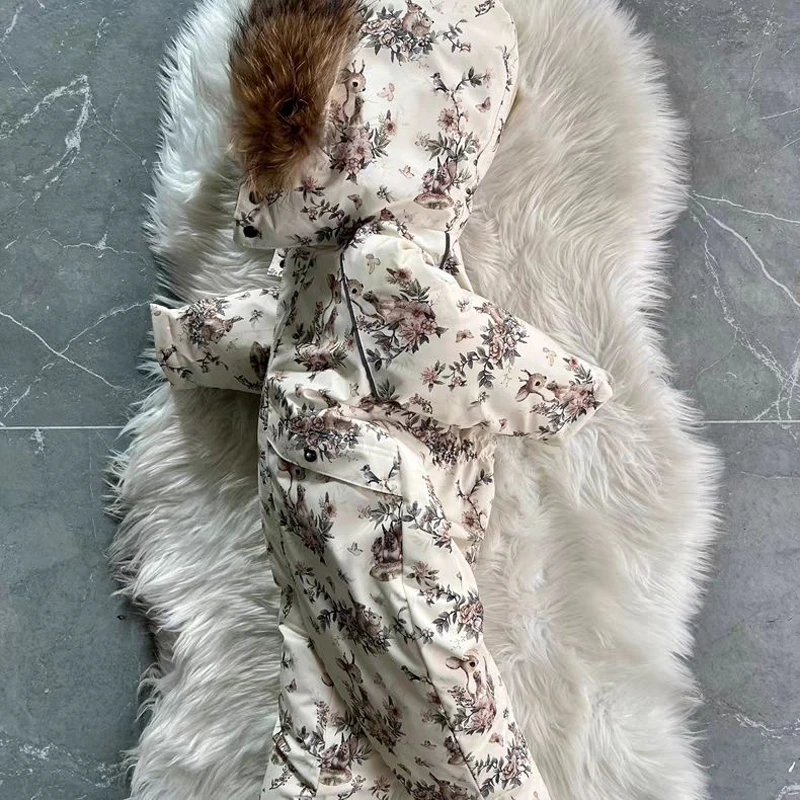 Autumn Winter Children Baby Girls Cotton Floral Jumpsuits Single-Breasted Cute Floral Chic Baby Overalls Kids One-Piece Pants