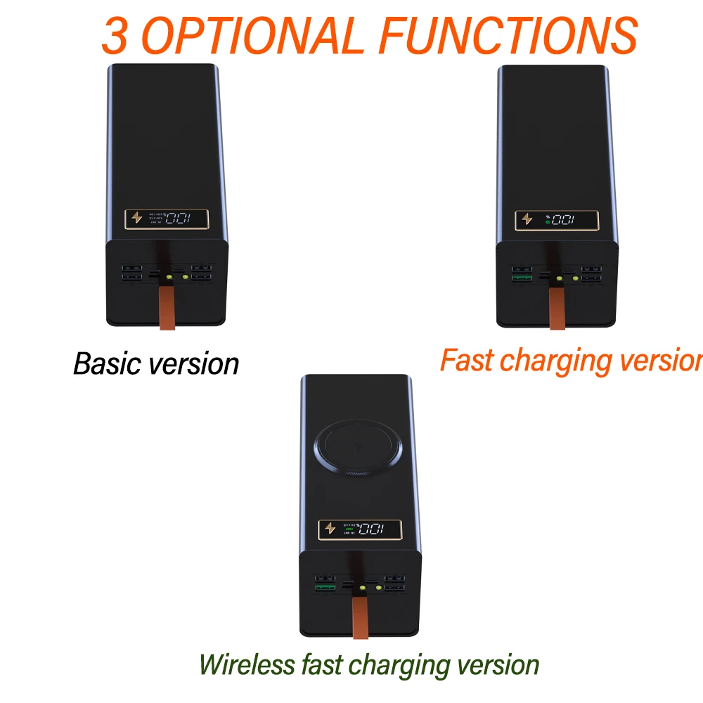 Detachable No Welding 32 Cells 18650 DIY Power Bank Shell Kit Wireless Charging Large Capacity Module For 18650 Lithium Battery view 2