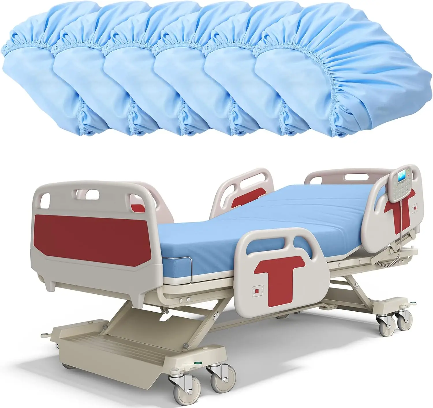 

Mixweer 6 Pcs Fitted Hospital Bed Sheets Set Blue Soft Hospital Fitted Sheet Standard Twin Bed Mattress Sheet With Elastic All