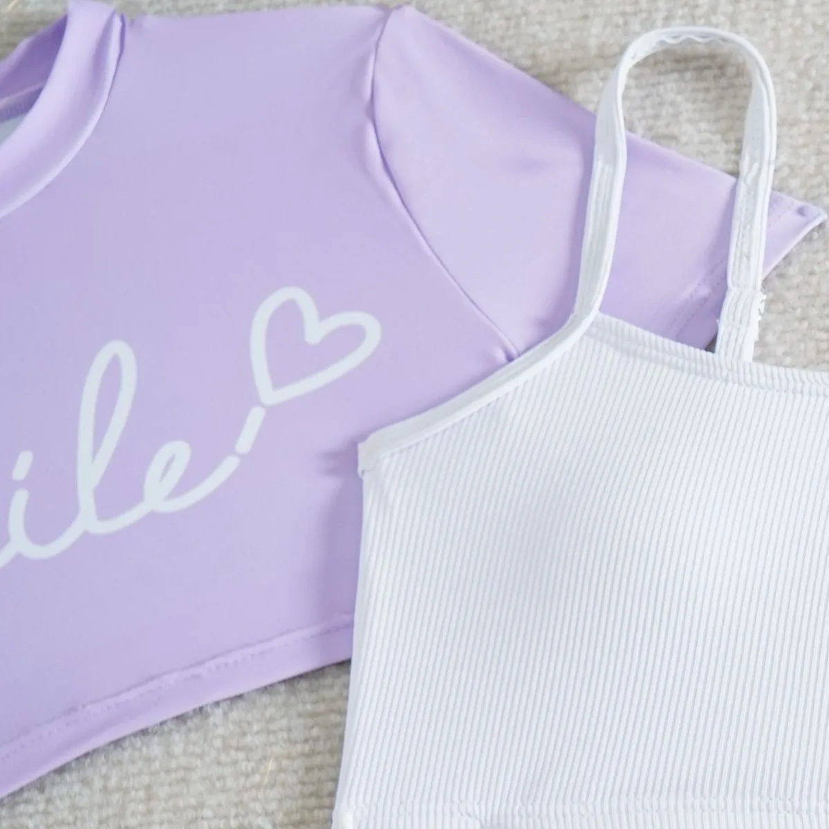 الفتيات 3 حزمة الأرجواني عالية الخصر بيكيني مجموعات الاطفال ملابس السباحة والسراويل 7-12 سنة ملابس سباحة للأطفال 2025 المراهقين طفلة ثوب السباحة