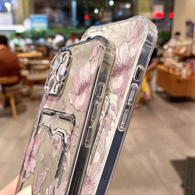 Flower Phone Case For Samsung A57 Case S26 S25 S23 S24 Ultra A16 A56 5g A37 A07 A17 A55 A36 A54 Soft Card Slot Bag Holder Cover view 5