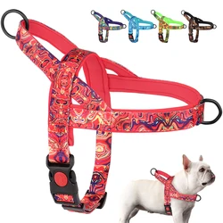 Imbracatura per cani in Nylon No Pull imbracature per cani gilet gilet da addestramento per animali domestici etnici durevoli regolabile per cani di taglia piccola e media Pitbull