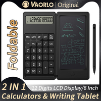 VAORLO 2-In-1 Smart Calculator & 6 Inch Writing Tablet Foldable 12 Digit LCD Display For Office Student Teachers Accountant