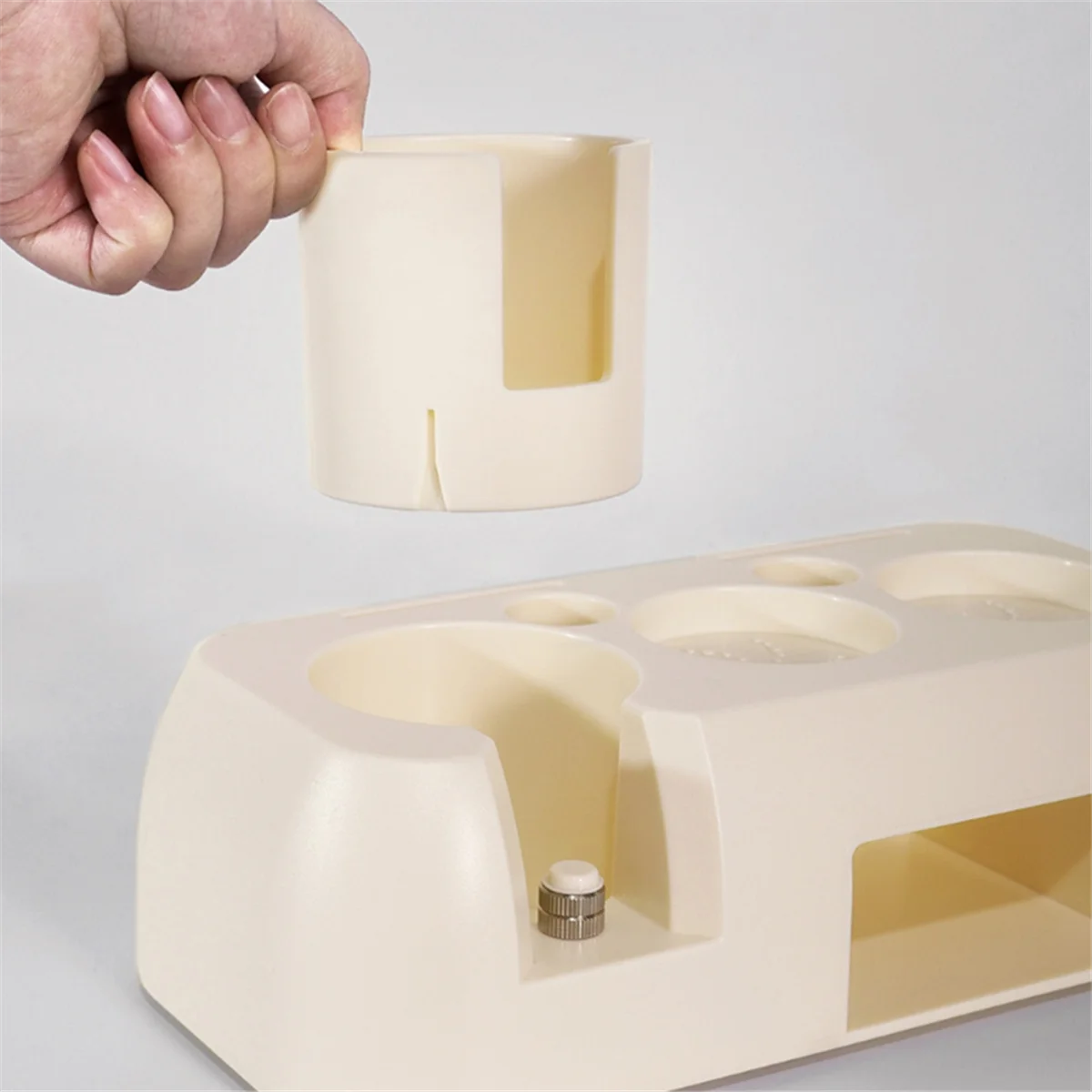 Espresso Tamping Station Espresso Coffee Organizer Box Fit for Storage 51mm,58mm Espresso Tamper,Distributor,White