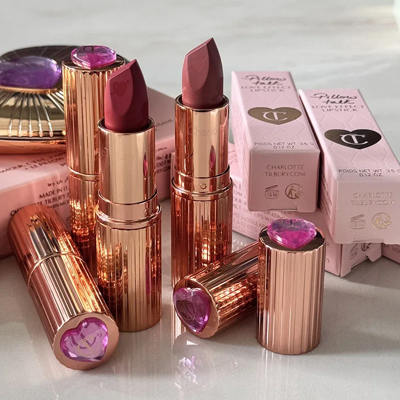 Charlotte 4 Colors Pink Diamond Heart-Shaped Lipstick Luminous Lip Glow and Two Color Heart Shape Powder Blusher Tilbury Makeup - view 3