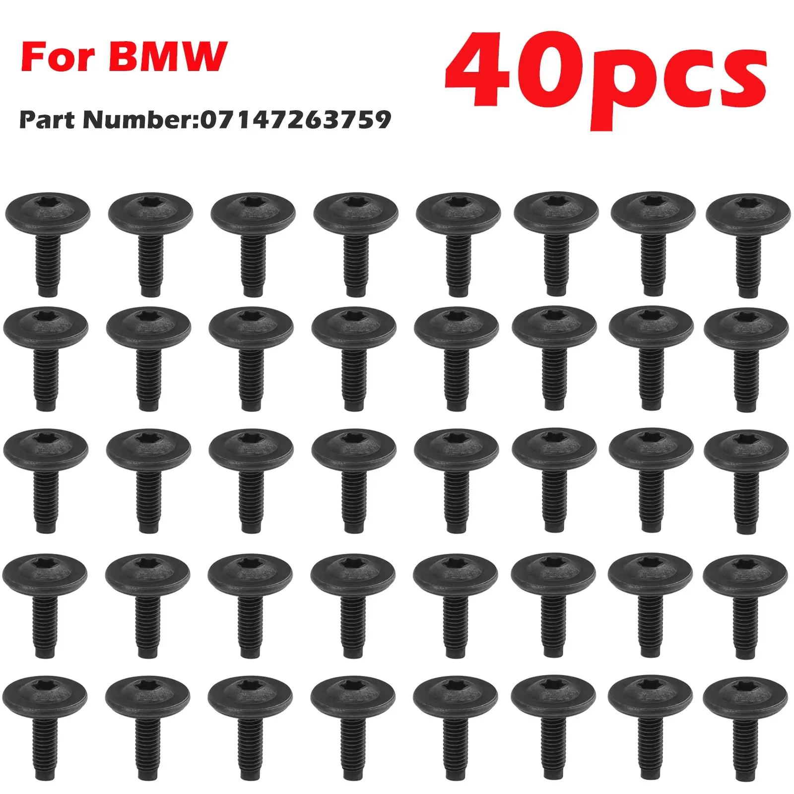 40pcs Oval-Head Screw Washer For BMW 07147263759 Radiator Support Air Duct Bolt Front Bumper-Connector Screw M6x21 2004-2023