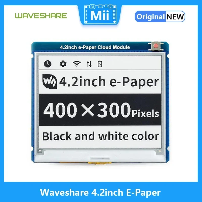 

Waveshare 4.2Inch E-Paper Cloud Module, 400×300 Pixels, WiFi Connectivity,Low Power Consumption Wide Viewing Angle Board Display