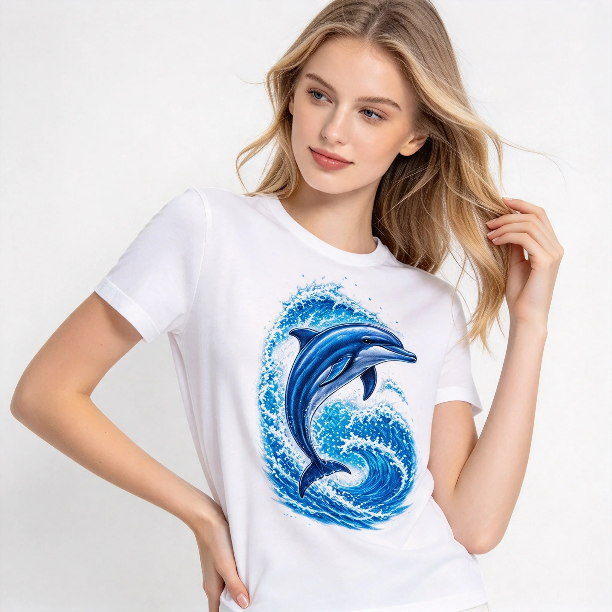 Marine Animals Print Graphics T-shirt Women T Shirt Girl Short Sleeve Crew Neck Casual Tees Tops For Summer Spring Clothing 2027