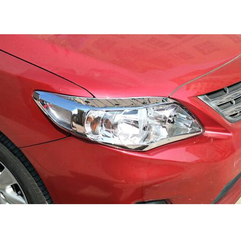 Car Front Head Light Lamp Frame Stick ABS Chrome Cover Trim Stick Frame For Toyota Corolla Altis 2008 2009 2010 2011 2012 2013