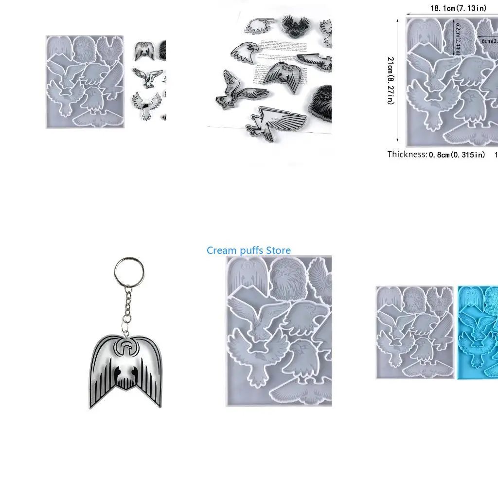 50LE Silicone DIY Keychain Molds Clay Moulds Jewelry Making Tools for Kid