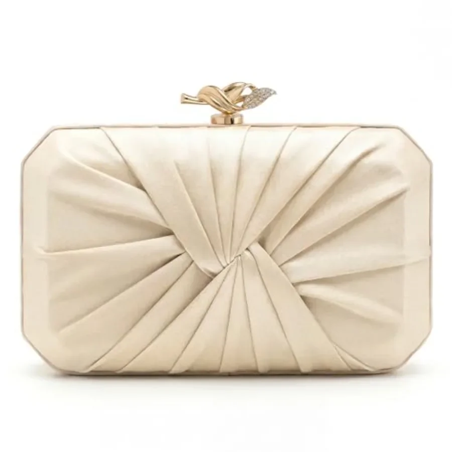 

Satin Clutch Bag, Elegant Pleated Clutch Purse for Women, Evening Bags Classic Handbag for Gala Prom Cocktail Party