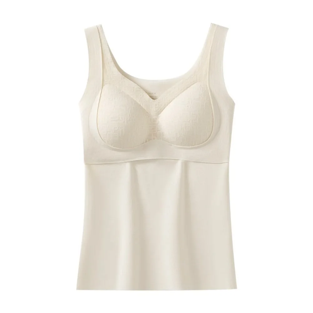 

Шерстяная смесь M-XXXXL, размер, женский теплый жилет, нижняя рубашка, мягкий жилет на груди, удобный жилет без рукавов для похудения, базовый слой