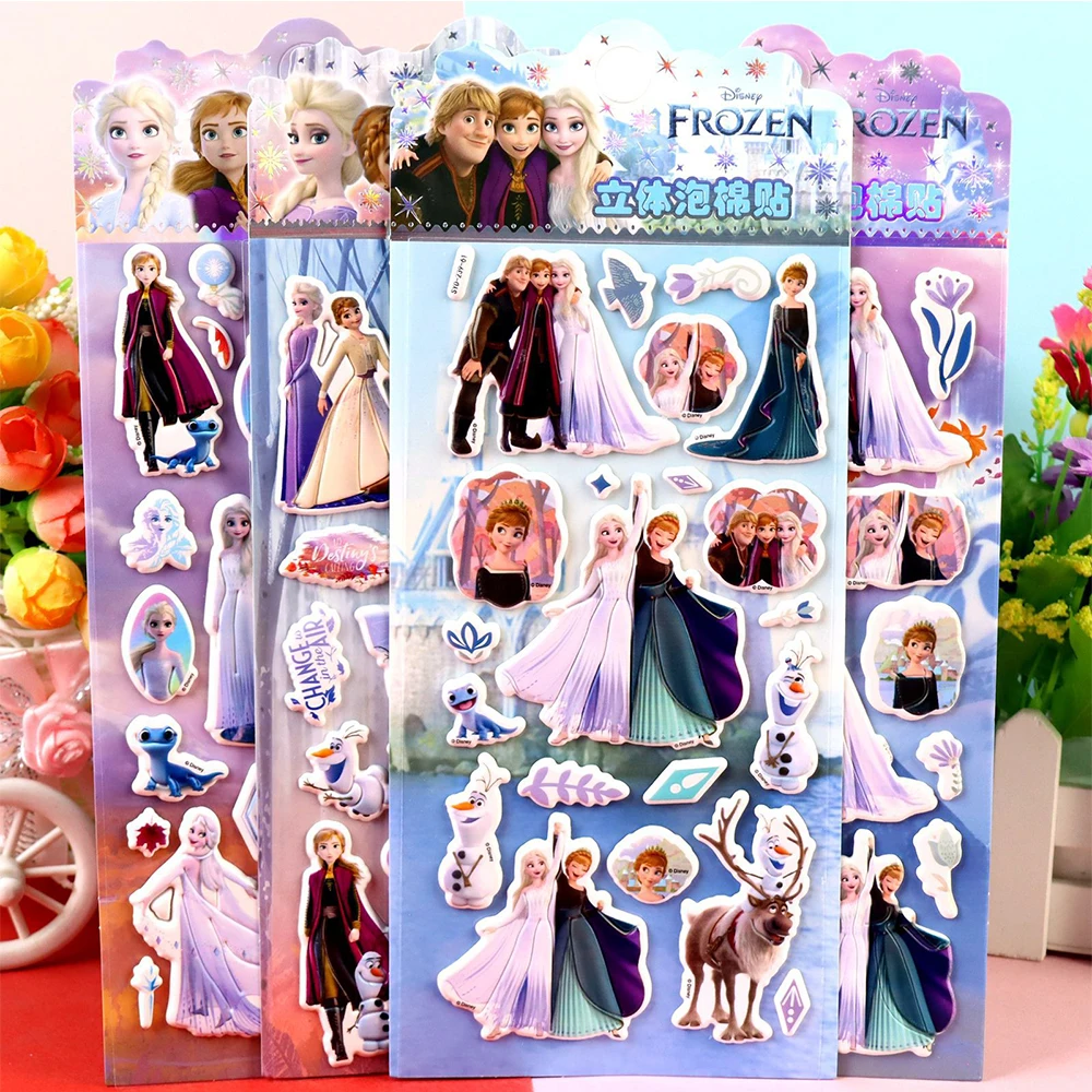 

4pcs Cartoon Disney Frozen 3D Puffy Stickers Cute Waterproof Decoration Decals Handmade DIY Notebook Kawaii Bubble Sticker Gifts